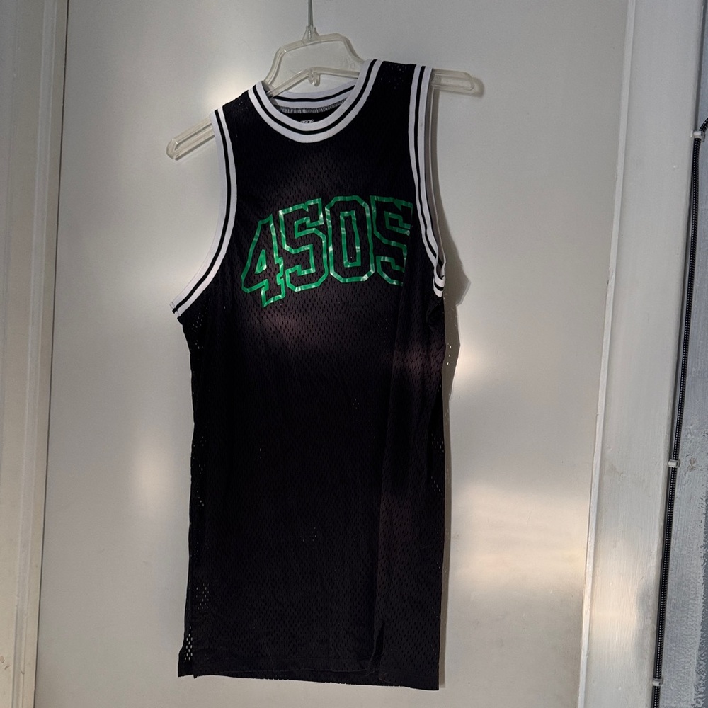 ASOS Black Tank Top with Green Detail